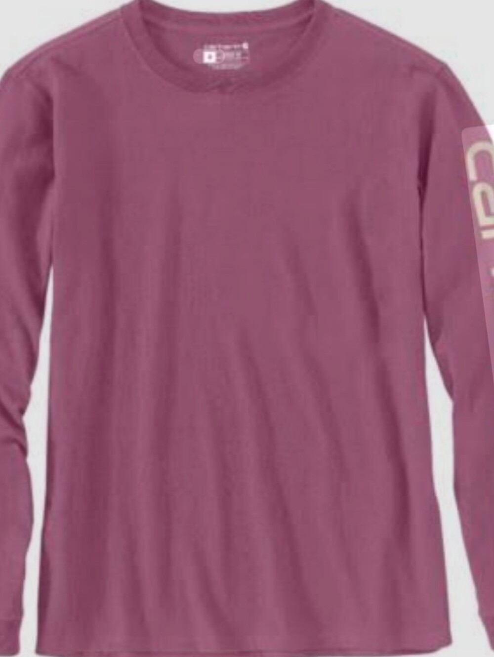Carhartt Women's Relaxed Fit Midweight Logo Long Sleeve Shirt Size MSRP $29.9 - Picture 1 of 5